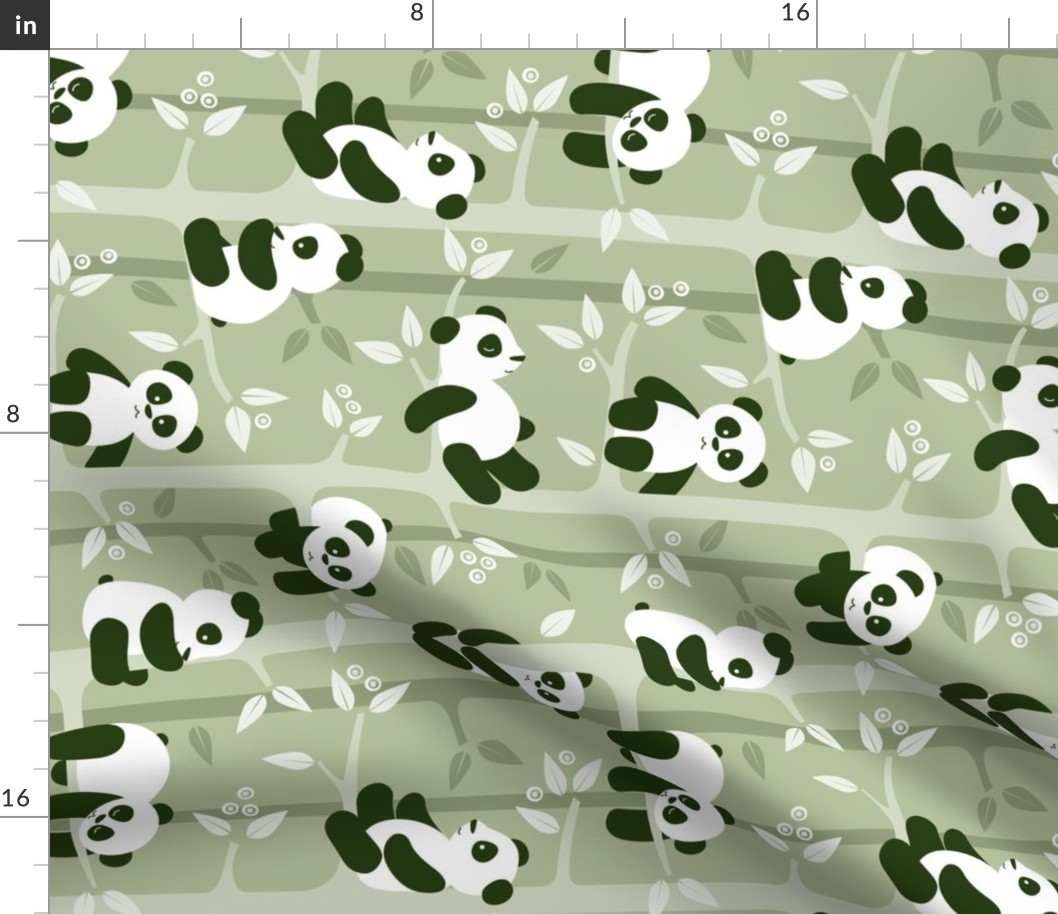 panda forest - green rotated