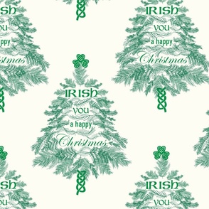 Irish You a Happy Christmas (Shamrock Green on Cream large scale)  
