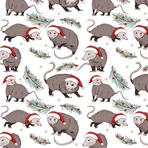 Christmas opossums white large