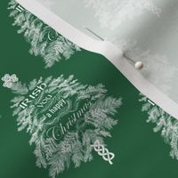 Irish You a Happy Christmas (White on Emerald Green small scale) 