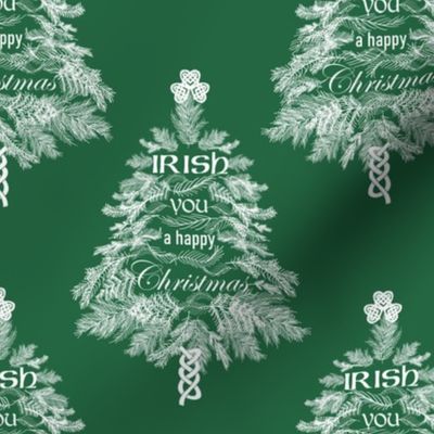 Irish You a Happy Christmas (White on Emerald Green)  