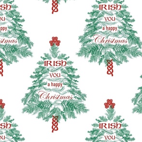 Irish You a Happy Christmas (Red and Green on White large scale) 