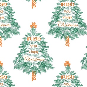 Irish You a Happy Christmas (Irish Flag Tricolor on White large scale)  