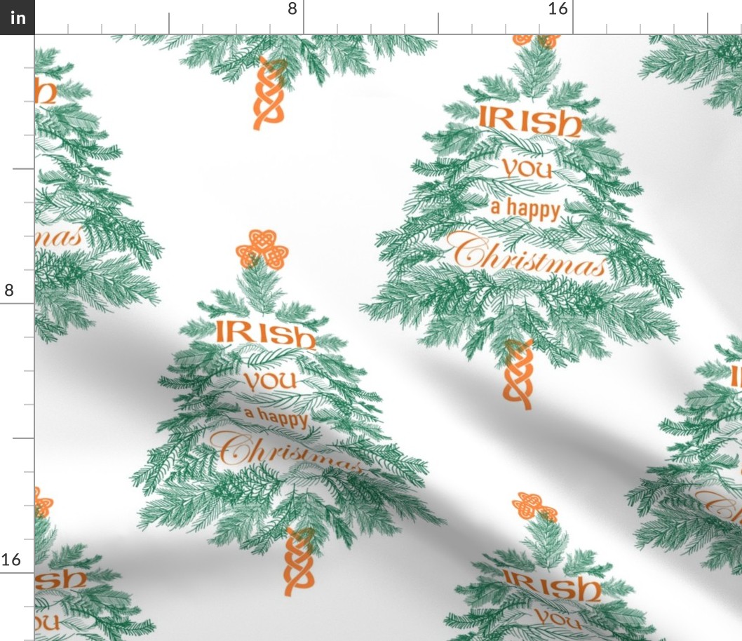 Irish You a Happy Christmas (Irish Flag Tricolor on White large scale)  