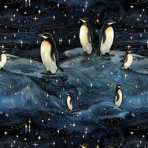 Penguins in the polar night