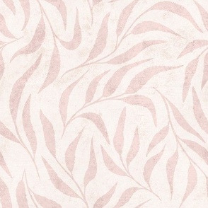 Pale pink floral calm. Neutral nature leaves.
