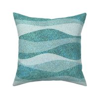 Tranquil mountain wave in blue green. Jumbo scale