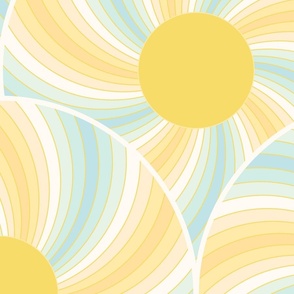 Apricity Winter sunrise art deco retro swirl by Pippa Shaw jumbo 24 wallpaper scale