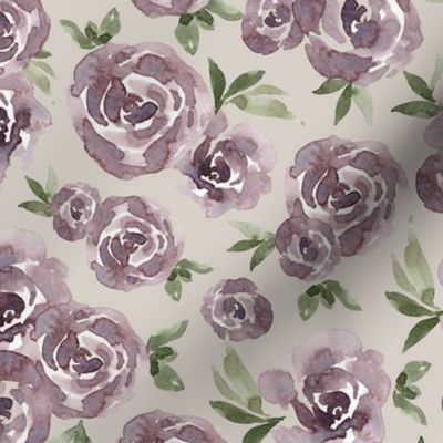 Medium - Violette Roses - Beige