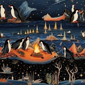 Penguins camping