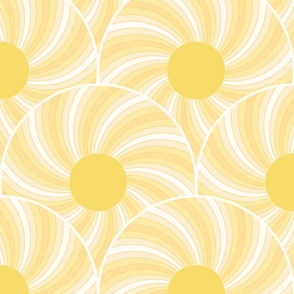 Spring sunrise art deco retro swirl by Pippa Shaw XL 12 wallpaper scale