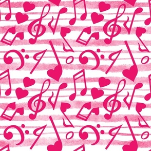 XL Scale Heart Music Love Notes in Hot Pink