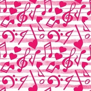 Large Scale Heart Music Love Notes in Hot Pink
