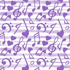 XL Scale Heart Music Love Notes in Purple