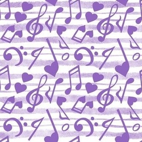 Large Scale Heart Music Love Notes in Purple