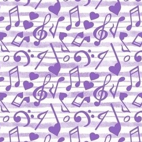 Medium Scale Heart Music Love Notes in Purple