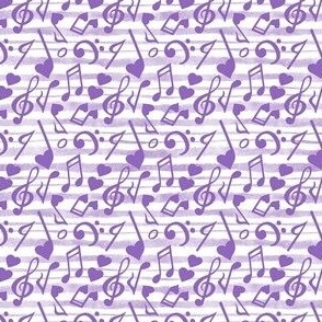 Small Scale Heart Music Love Notes in Purple