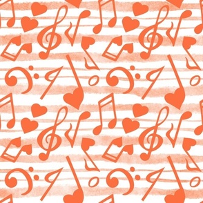 XL Scale Heart Music Love Notes in Orange