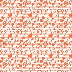 Small Scale Heart Music Love Notes in Orange
