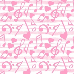 XL Scale Heart Music Love Notes in Pink