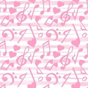 Large Scale Heart Music Love Notes in Pink