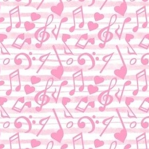 Medium Scale Heart Music Love Notes in Pink