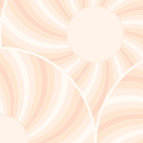 Apricot sunrise art deco retro swirl by Pippa Shaw jumbo 24 wallpaper scale