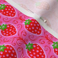 Sketchy strawberry damask