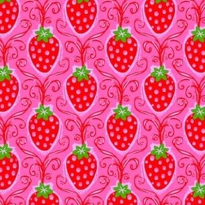 Sketchy strawberry damask