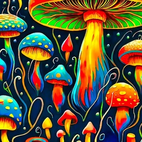 Neon colors mushrooms
