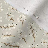  Winter berry branches - Cream and Gold Sm.