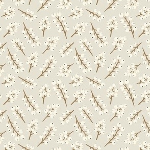  Winter berry branches - Cream and Gold Sm.