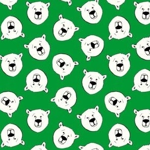 (small scale) Polar Bears - Tossed - green - LAD23