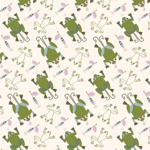 Frogs Fishing Fabric, Wallpaper and Home Decor