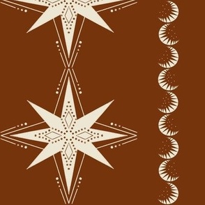 Winter Solstice Yule star moon Brown Sienna