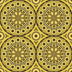 Intricate Circles (Black and Yellow/Gold)