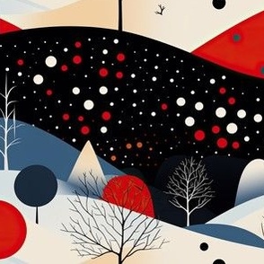 Miró-Inspired Winter Landscape