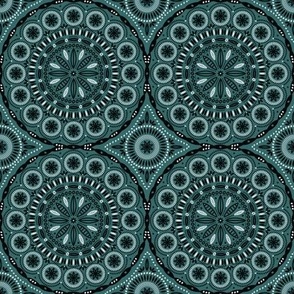 Intricate Circles (Teal and Silver)