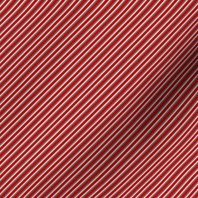 Smaller Scale Team Spirit Football Diagonal Stripes in Ohio State Scarlet Red and Gray