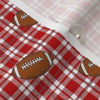 Smaller Scale Team Spirit Football Plaid in Ohio State Scarlet Red and Gray