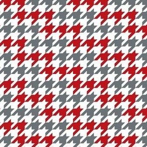 Small Scale Team Spirit Football Houndstooth in Ohio State Scarlet Red and Gray