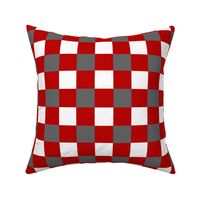 Medium Scale Team Spirit Football Checkerboard in Ohio State Scarlet Red and Gray