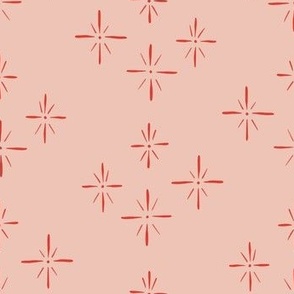 Vintage Sketch Star Pattern in Rose Quartz Pink