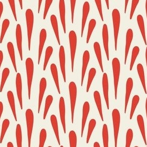 Simple Art Deco Pattern in  Creamy Ivory and Retro Red