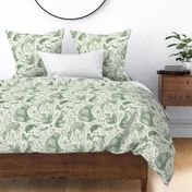 Forest Fauna Toile - pine green 