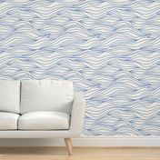 Tranquil blue waves / large for bedding and wallpaper / relaxing wallpaper for meditation