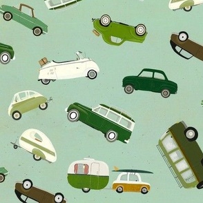 Cars small scatter - soft green (large)