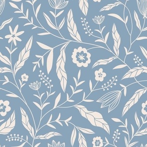 blue chintz floral print