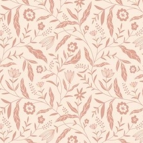 pink chintz floral print  (small scale)