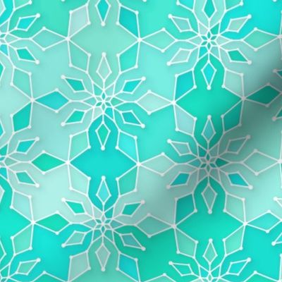 snowflake in mint and green